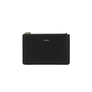 NEW JW PEI Black Quinn Zipped Vegan Leather Card Holder Wallet